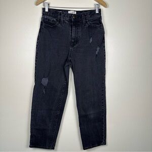UNIVERSAL THREAD 28 Grunge 90's Black Vintage Straight Cropped Distressed Jean